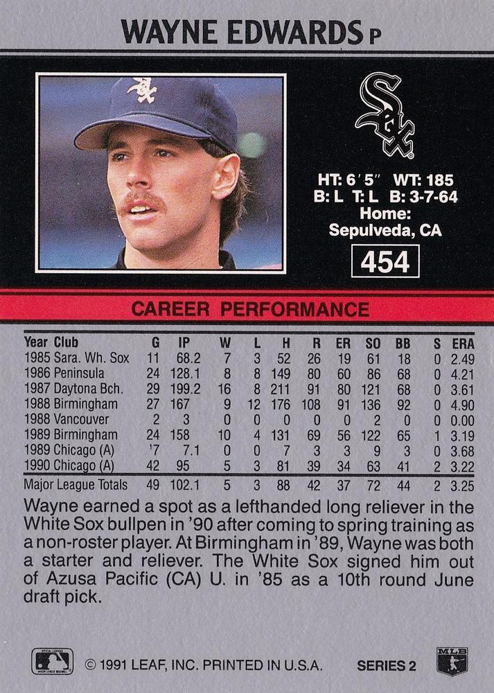 Wayne Edwards  baseball card collectible - Main Image 2