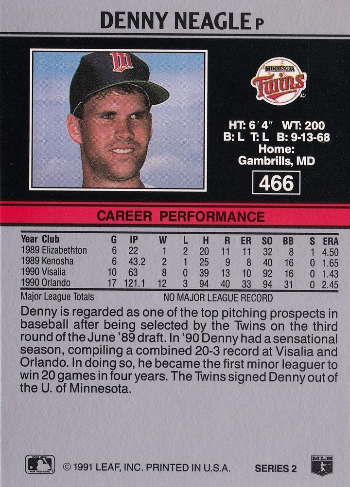 Denny Neagle  baseball card collectible - Main Image 2
