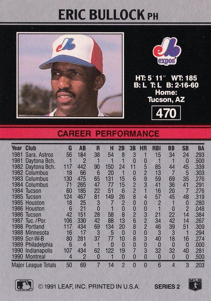 Eric Bullock  baseball card collectible - Main Image 2