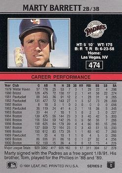 Marty Barrett  baseball card collectible - Main Image 2