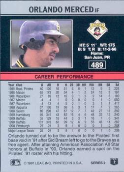 Orlando Merced  baseball card collectible - Main Image 2