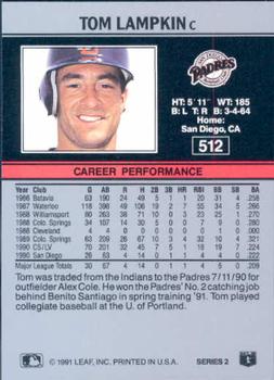 Tom Lampkin  baseball card collectible - Main Image 2