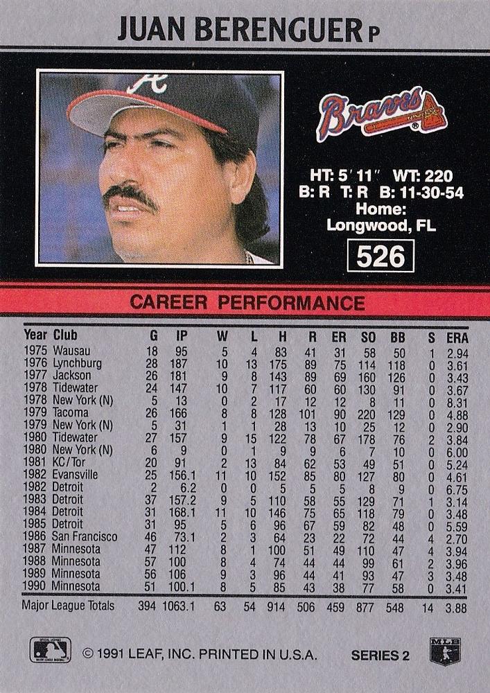 Juan Berenguer  baseball card collectible - Main Image 2