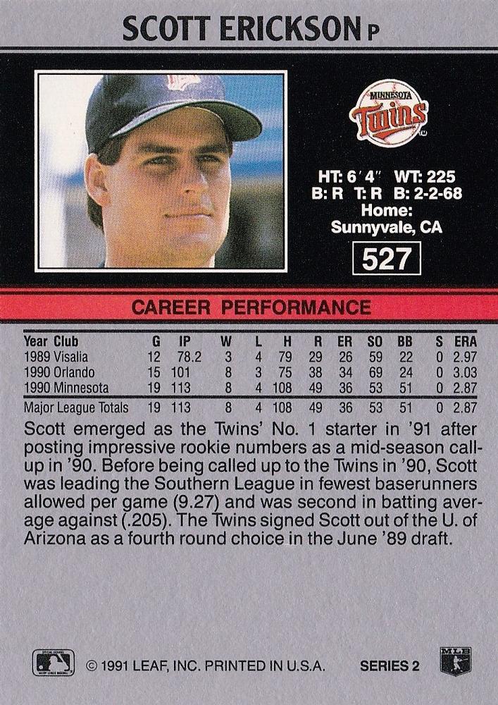 Scott Erickson  baseball card collectible - Main Image 2