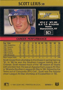 Scott Leius  baseball card collectible - Main Image 2