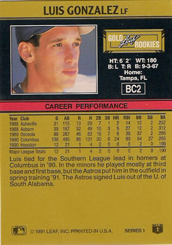 Luis Gonzalez  baseball card collectible - Main Image 2