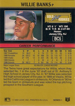 Willie Banks  baseball card collectible - Main Image 2