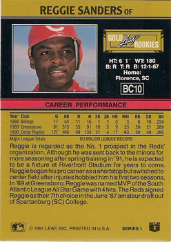 Reggie Sanders  baseball card collectible - Main Image 2