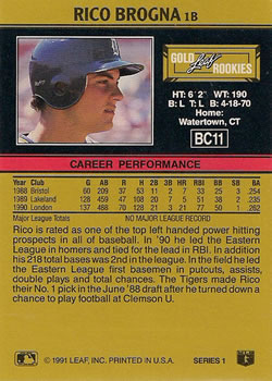 Rico Brogna  baseball card collectible - Main Image 2