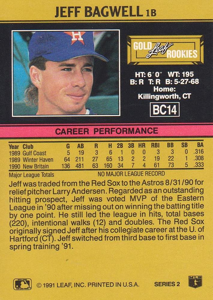 Jeff Bagwell  baseball card collectible - Main Image 2