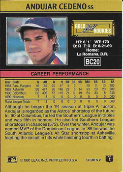 Andujar Cedeno  baseball card collectible - Main Image 2