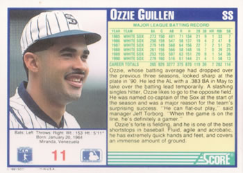 Ozzie Guillen  baseball card collectible - Main Image 2
