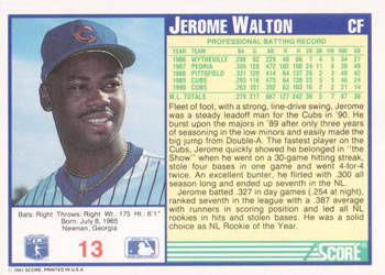 Jerome Walton  baseball card collectible - Main Image 2