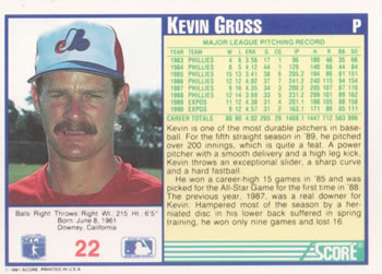 Kevin Gross  baseball card collectible - Main Image 2