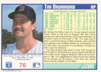 Tim Drummond  baseball card collectible - Main Image 2