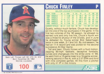 Chuck Finley  baseball card collectible - Main Image 2