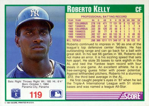 Roberto Kelly  baseball card collectible - Main Image 2
