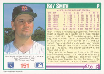 Roy Smith  baseball card collectible - Main Image 2