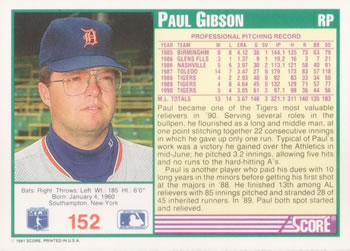 Paul Gibson  baseball card collectible - Main Image 2
