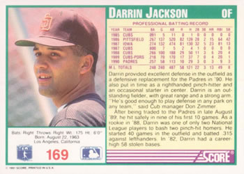 Darrin Jackson  baseball card collectible - Main Image 2