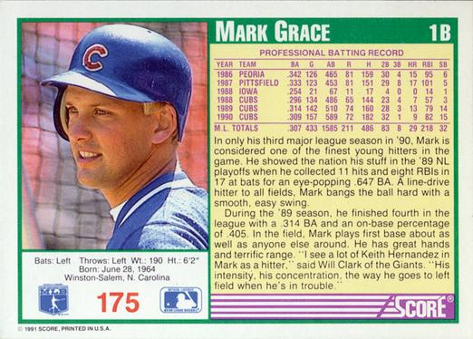 Mark Grace  baseball card collectible - Main Image 2