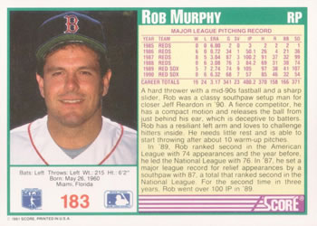 Rob Murphy  baseball card collectible - Main Image 2