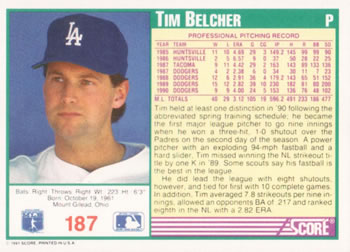 Tim Belcher  baseball card collectible - Main Image 2