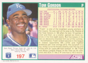 Tom Gordon  baseball card collectible - Main Image 2