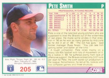 Pete Smith  baseball card collectible - Main Image 2