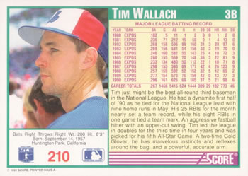 Tim Wallach  baseball card collectible - Main Image 2
