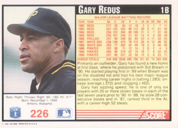 Gary Redus  baseball card collectible - Main Image 2