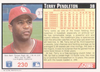 Terry Pendleton  baseball card collectible - Main Image 2