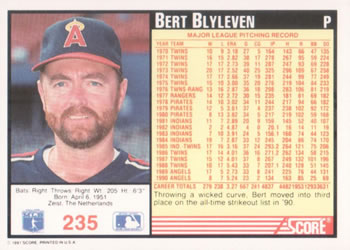 Bert Blyleven  baseball card collectible - Main Image 2