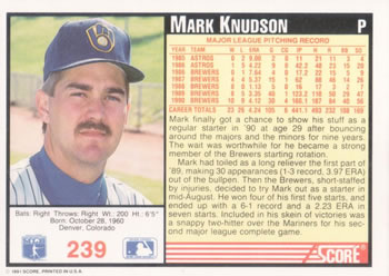 Mark Knudson  baseball card collectible - Main Image 2