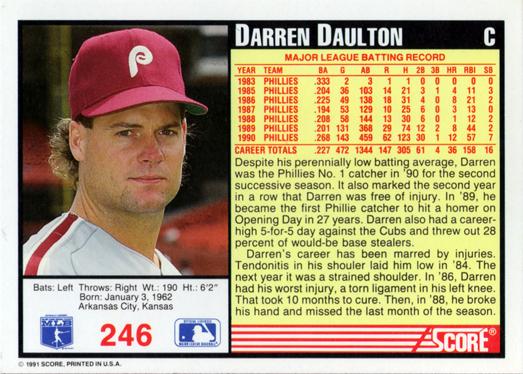 Darren Daulton  baseball card collectible - Main Image 2