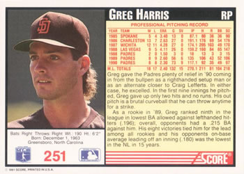 Greg Harris  baseball card collectible - Main Image 2