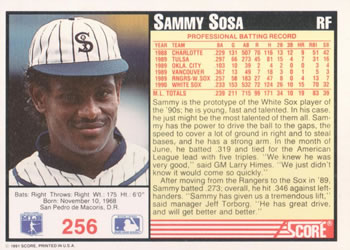 Sammy Sosa  baseball card collectible - Main Image 2