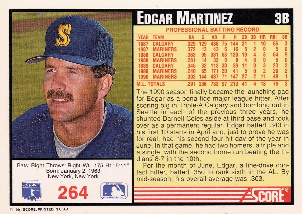 Edgar Martinez  baseball card collectible - Main Image 2