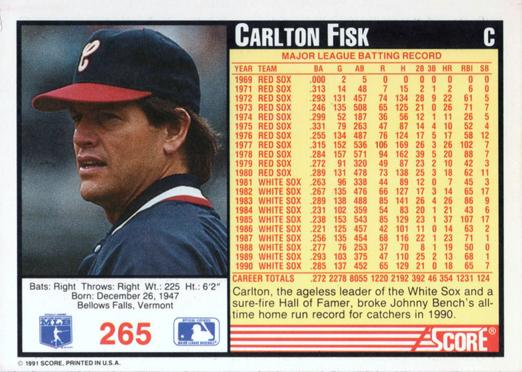 Carlton Fisk  baseball card collectible - Main Image 2