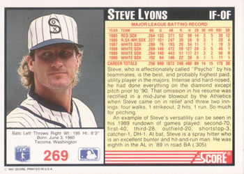 Steve Lyons  baseball card collectible - Main Image 2