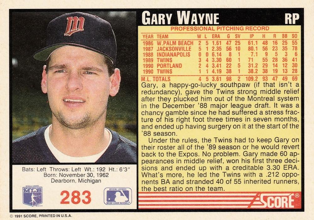 Gary Wayne  baseball card collectible - Main Image 2