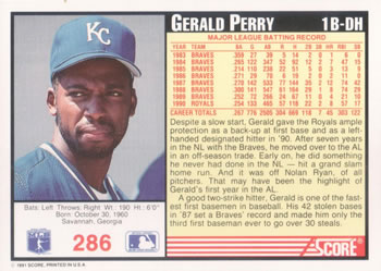 Gerald Perry  baseball card collectible - Main Image 2