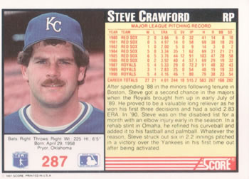 Steve Crawford  baseball card collectible - Main Image 2