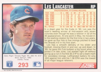 Les Lancaster  baseball card collectible - Main Image 2