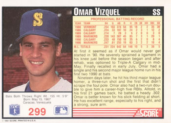 Omar Vizquel  baseball card collectible - Main Image 2