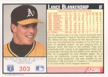 Lance Blankenship  baseball card collectible - Main Image 2