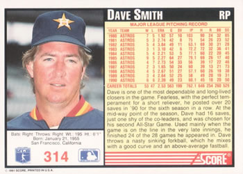 Dave Smith  baseball card collectible - Main Image 2