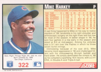 Mike Harkey  baseball card collectible - Main Image 2