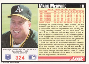 Mark McGwire  baseball card collectible - Main Image 2