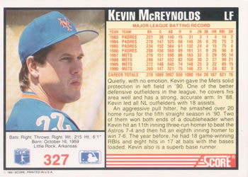 Kevin McReynolds  baseball card collectible - Main Image 2